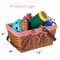 Double Handle Woodchip Basket with Liner - Perfect as Toy Organizer, Storing Fresh Fruits or Safeguarding Your Must-Have Beach Essentials for Unforgettable Holidays or Picnic Parties